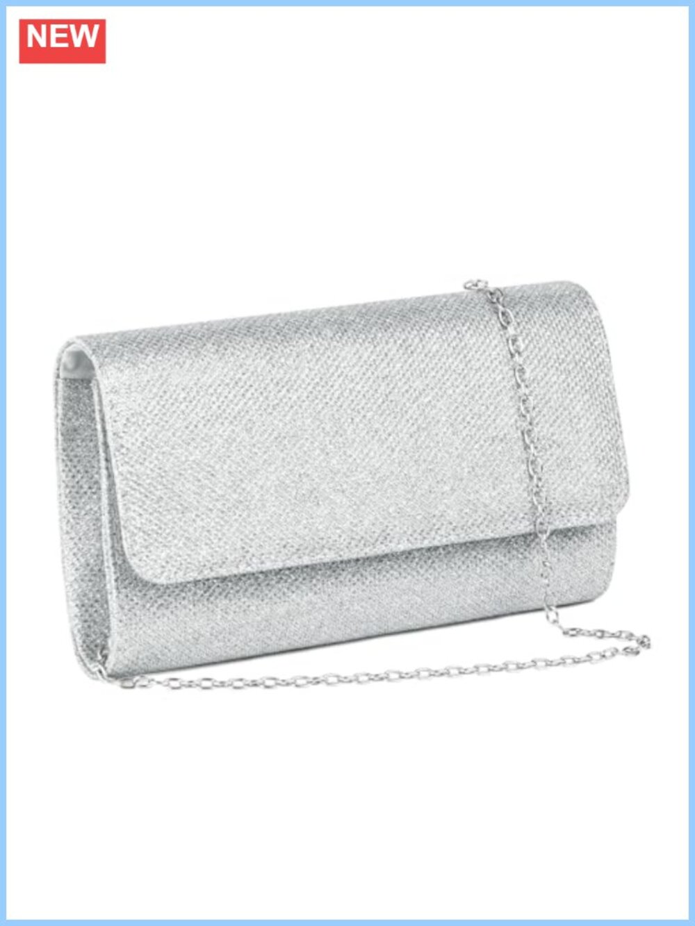Sparkling Envelope Clutch Evening Bag Detachable Chain Wedding Prom Party